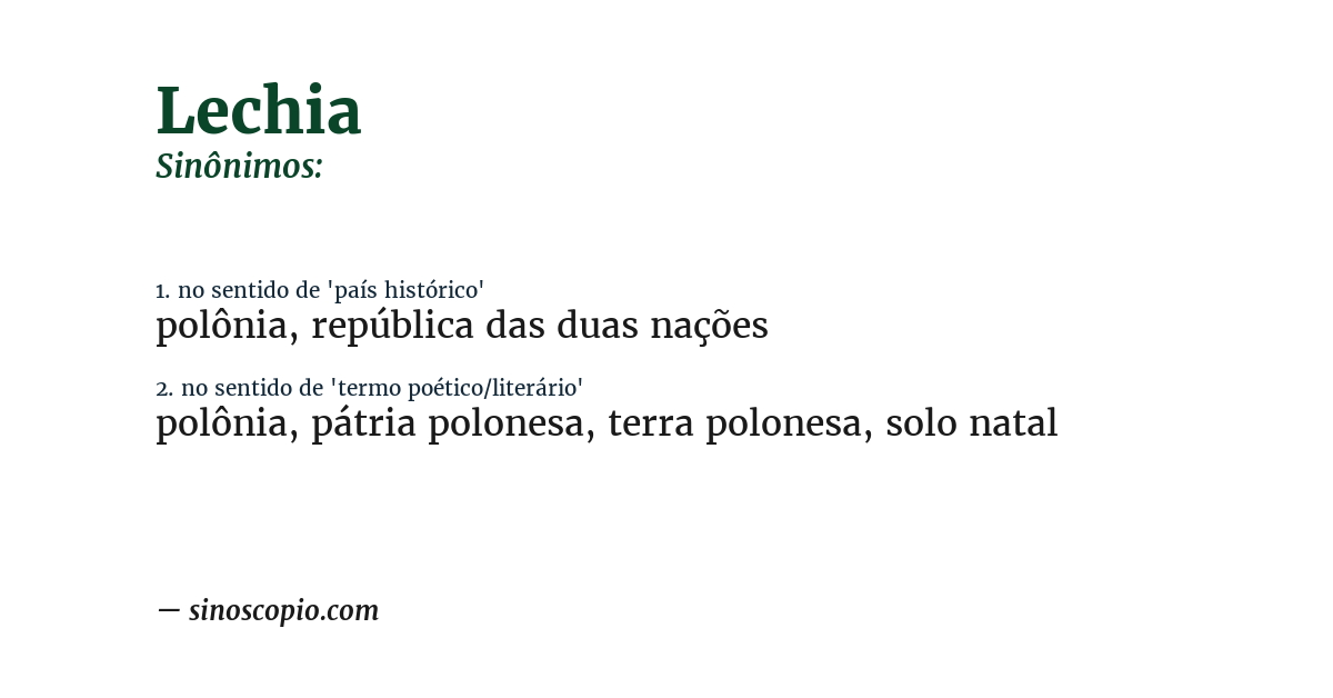 Sinônimo de lechia