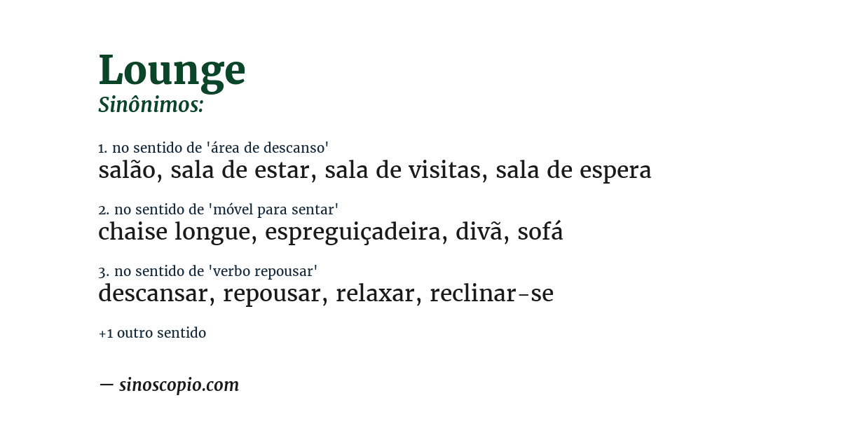 Sinônimo de lounge