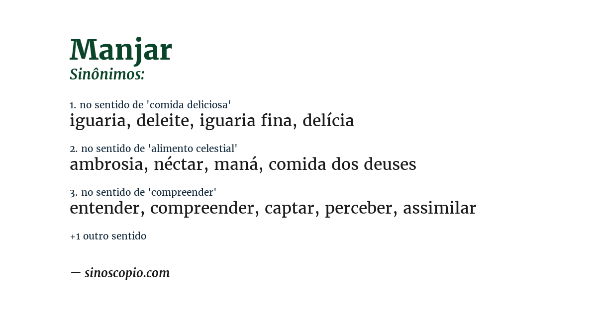 Sinônimo de manjar