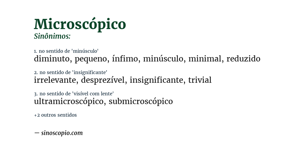Sinônimo de microscópico