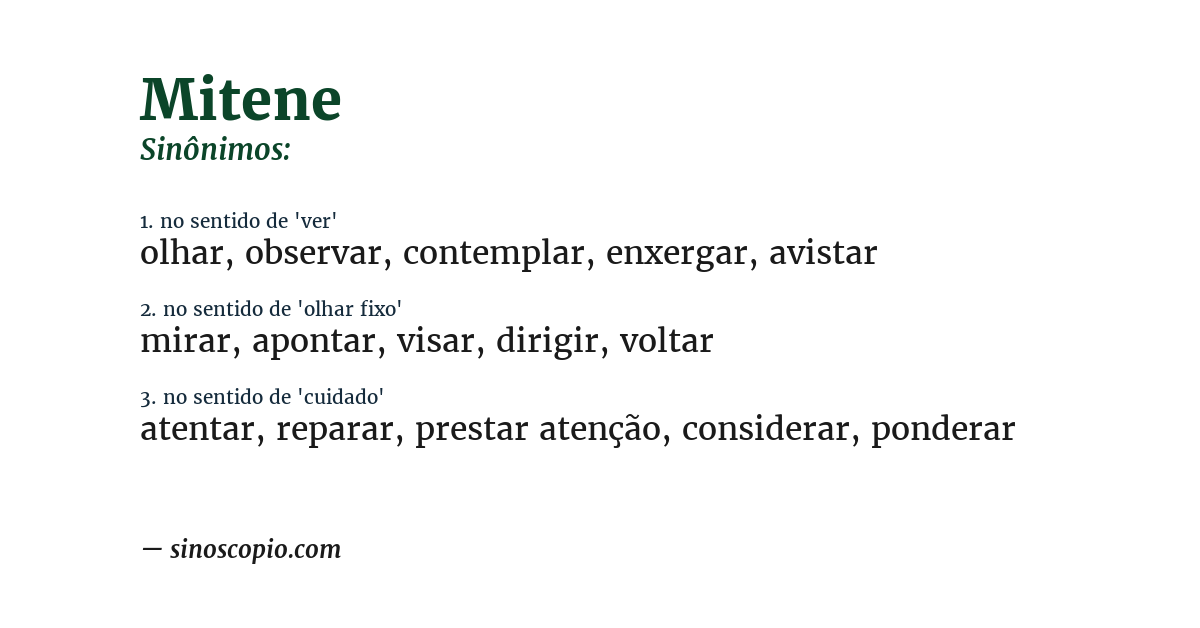 Sinônimo de mitene