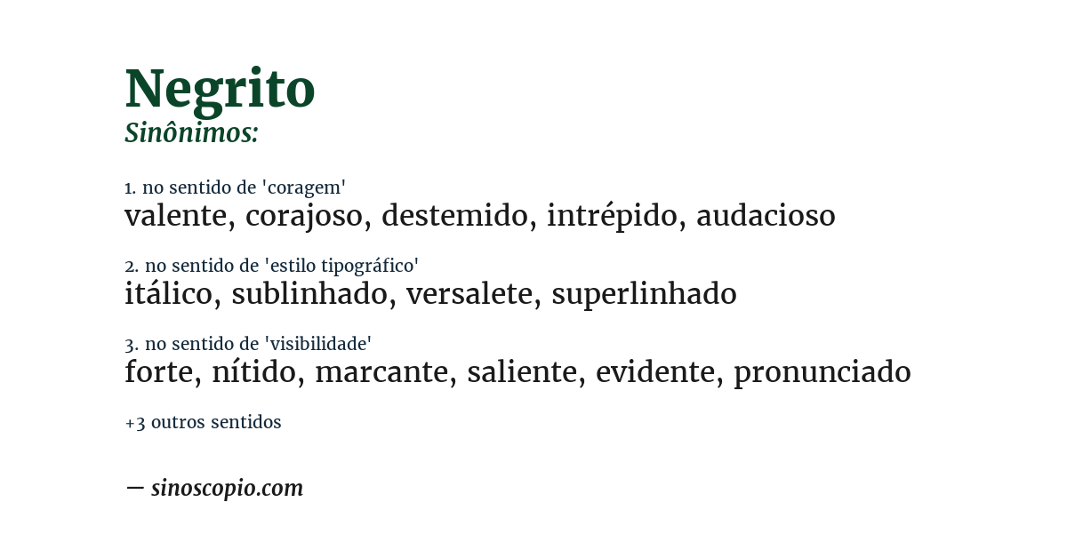 Sinônimo de negrito