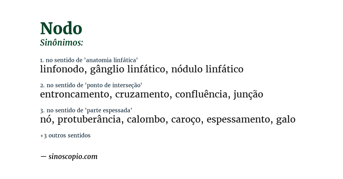 Sinônimo de nodo