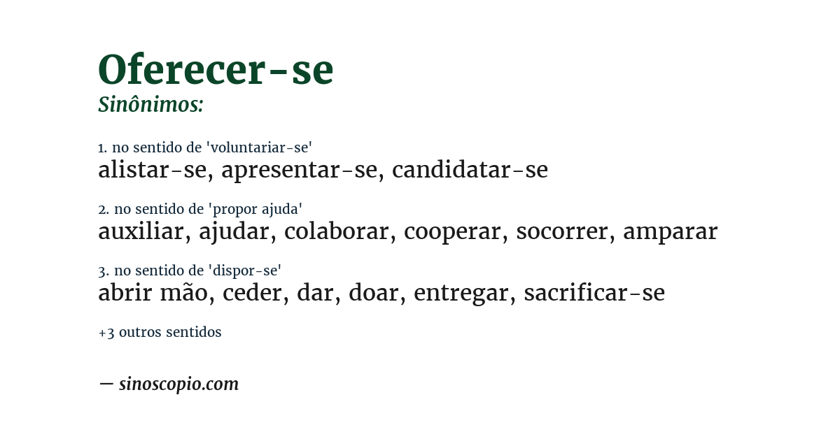 Sinônimo de oferecer-se