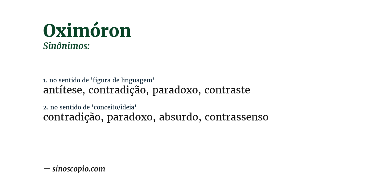 Sinônimo de oximóron
