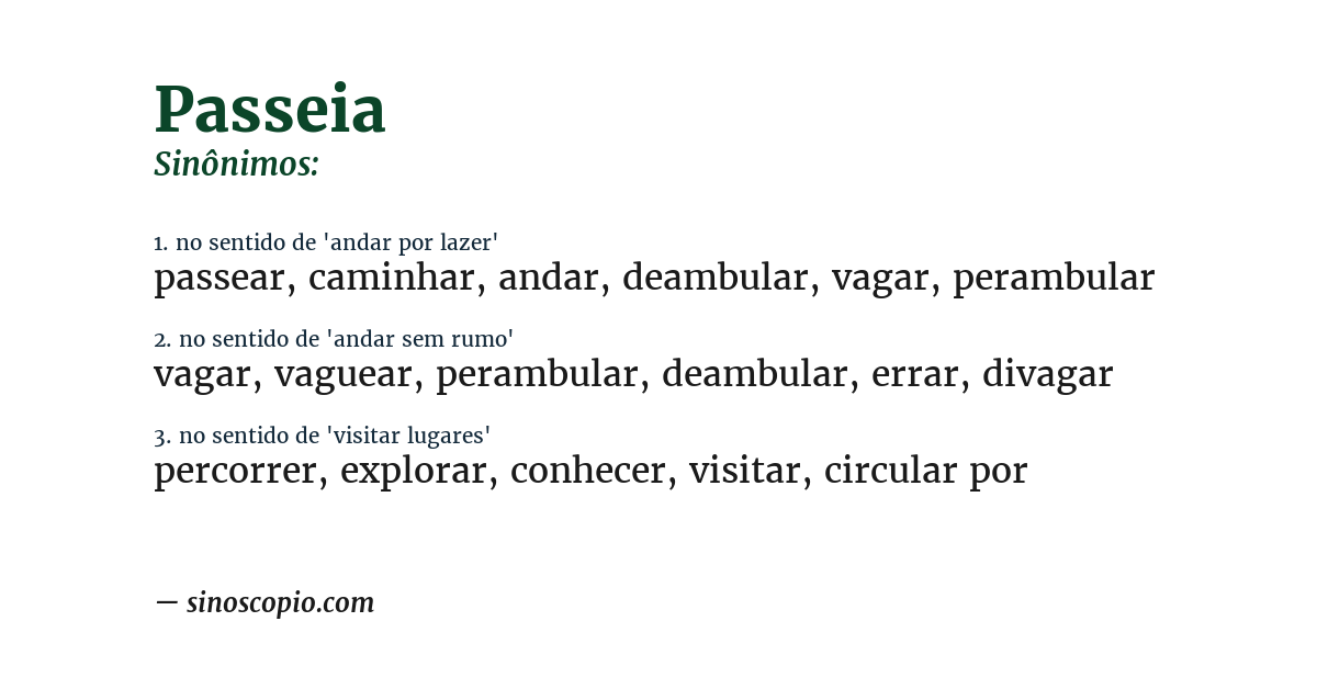 Sinônimo de passeia