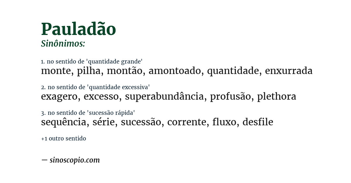 Sinônimo de pauladão