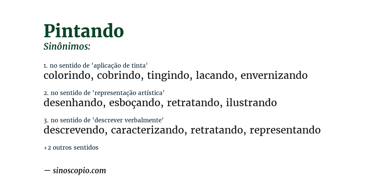 Sinônimo de pintando