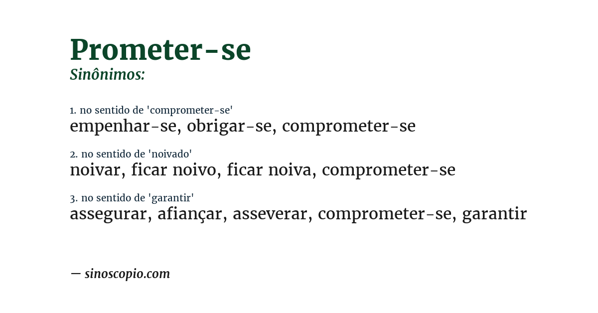 Sinônimo de prometer-se