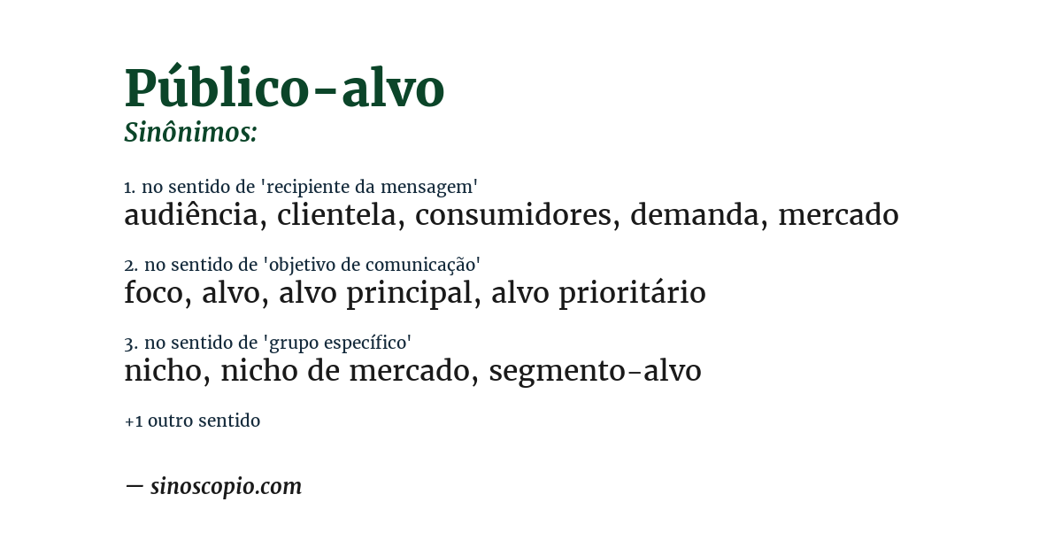 Sinônimo de público-alvo