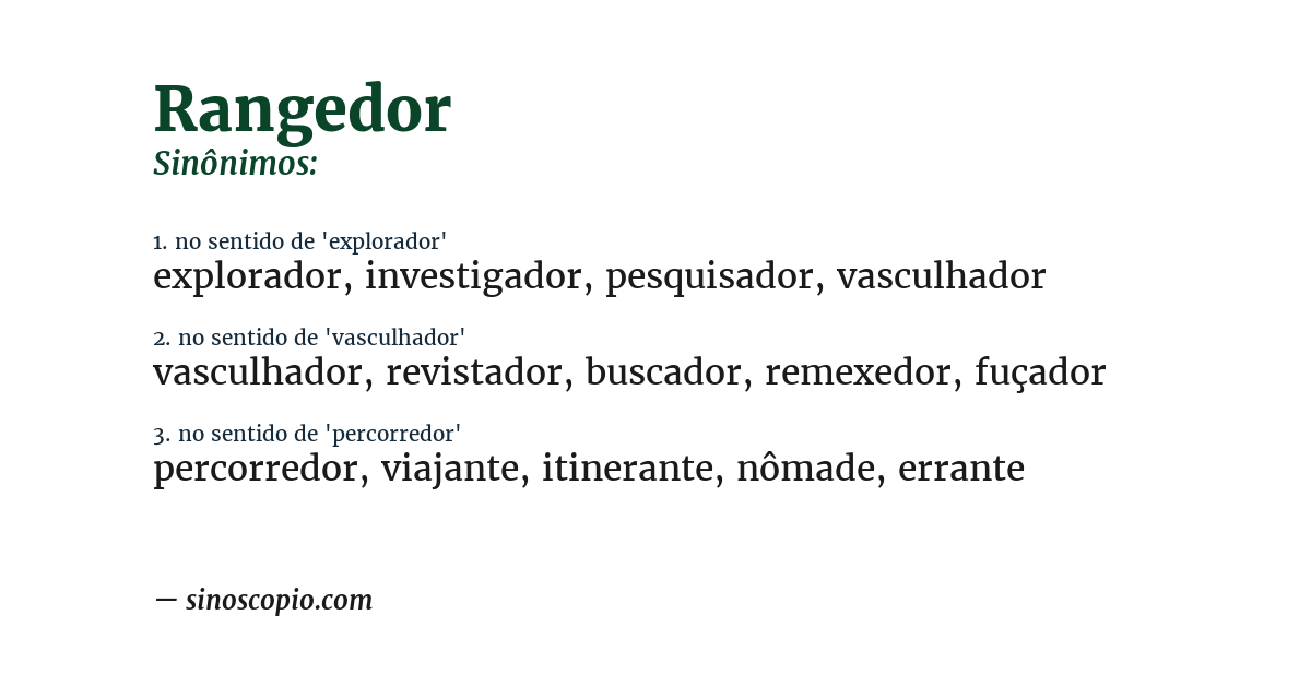 Sinônimo de rangedor