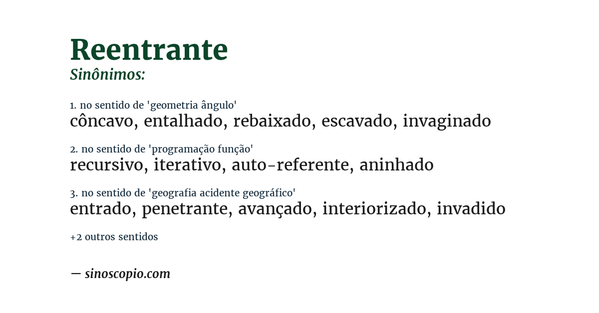 Sinônimo de reentrante