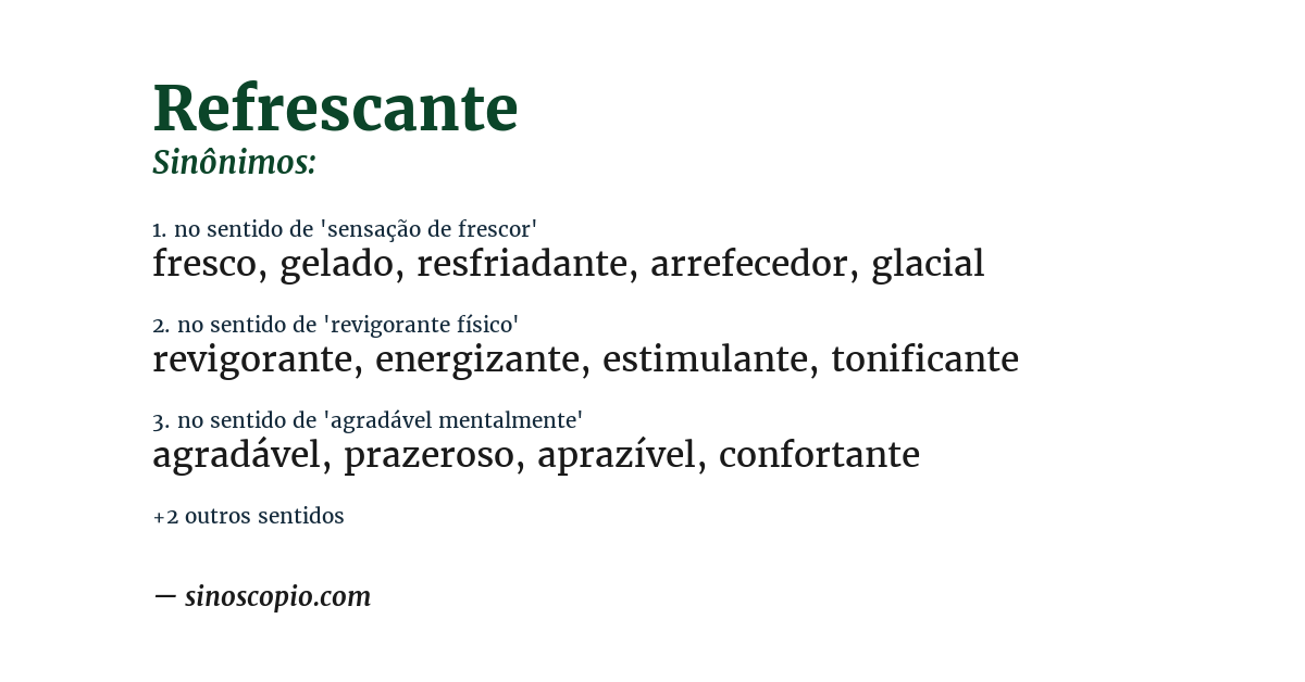 Sinônimo de refrescante