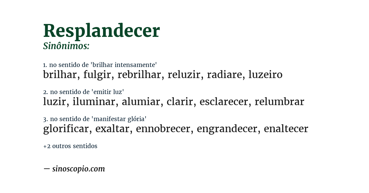 Sinônimo de resplandecer