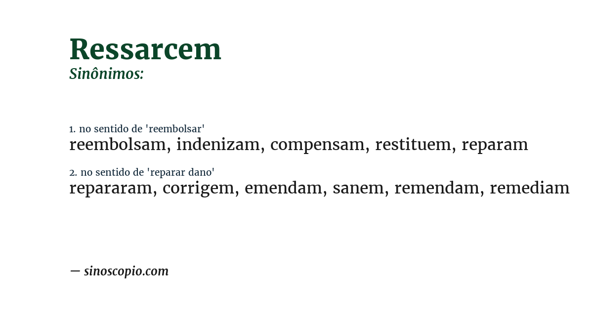 Sinônimo de ressarcem