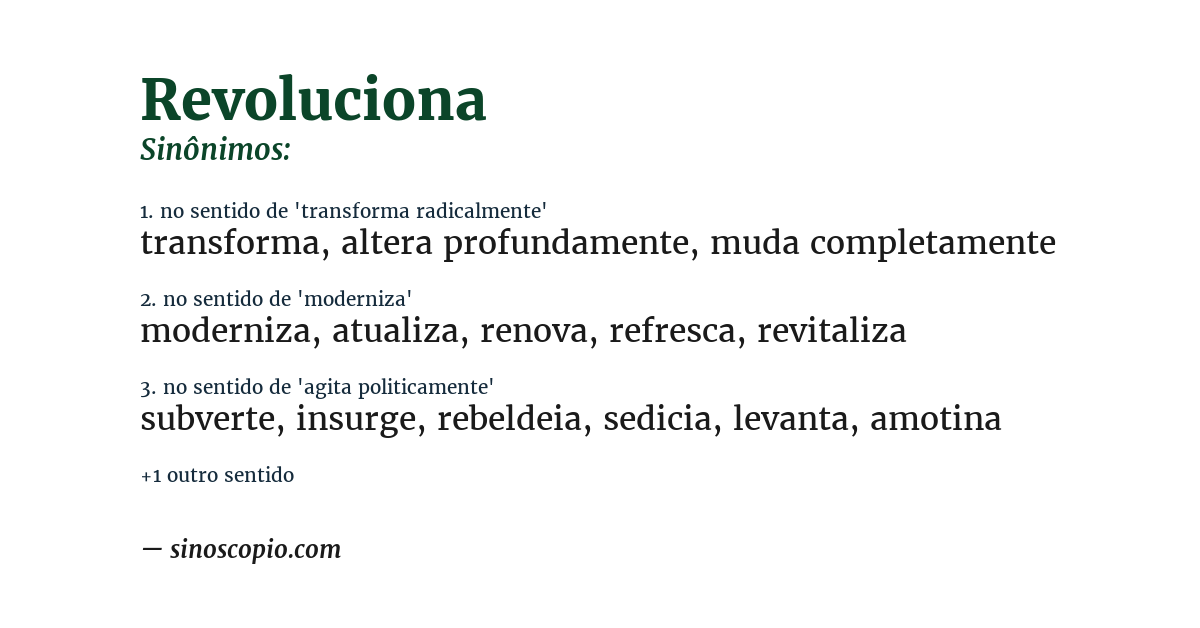 Sinônimo de revoluciona