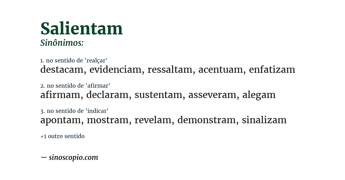 Sinônimo de salientam