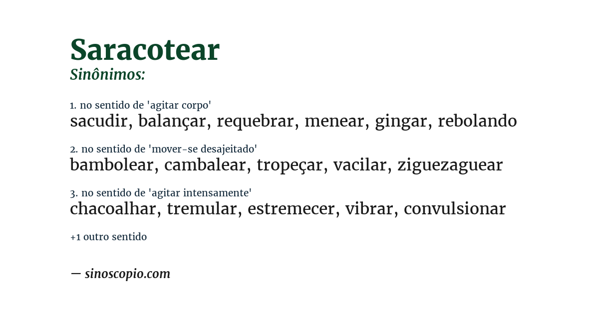 Sinônimo de saracotear