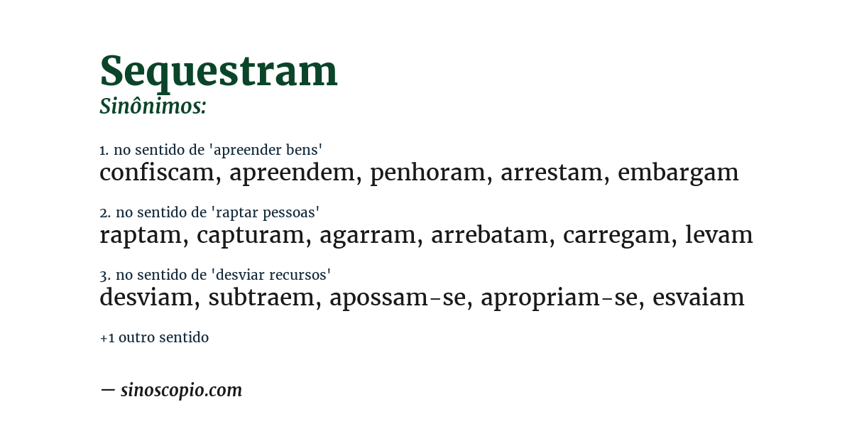 Sinônimo de sequestram