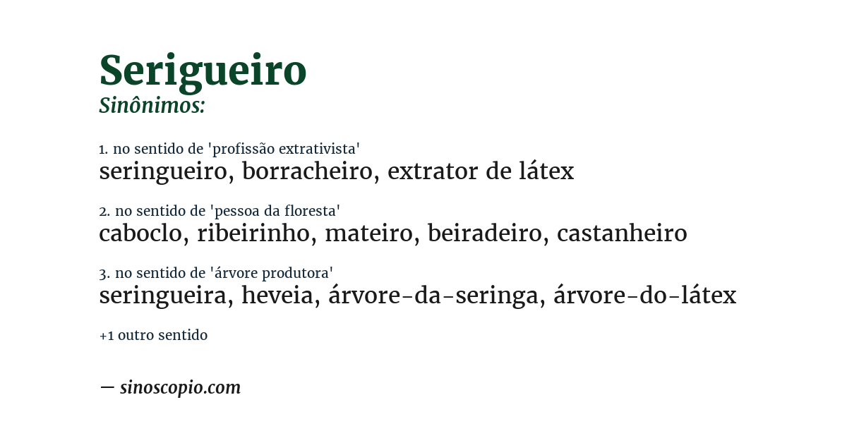 Sinônimo de serigueiro