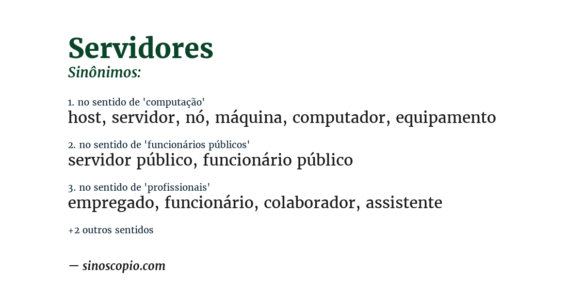 Sinônimo de servidores