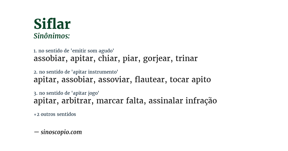 Sinônimo de siflar