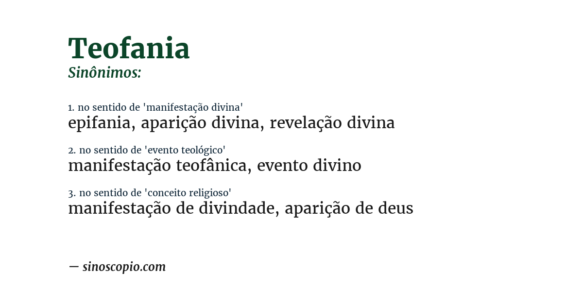 Sinônimo de teofania