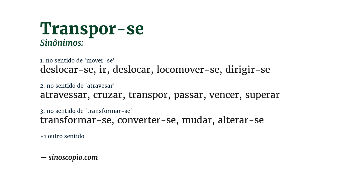 Sinônimo de transpor-se