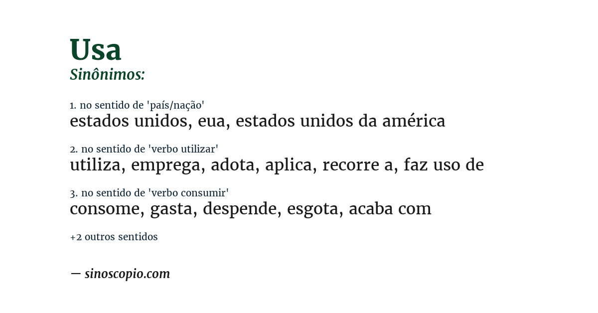 Sinônimo de usa