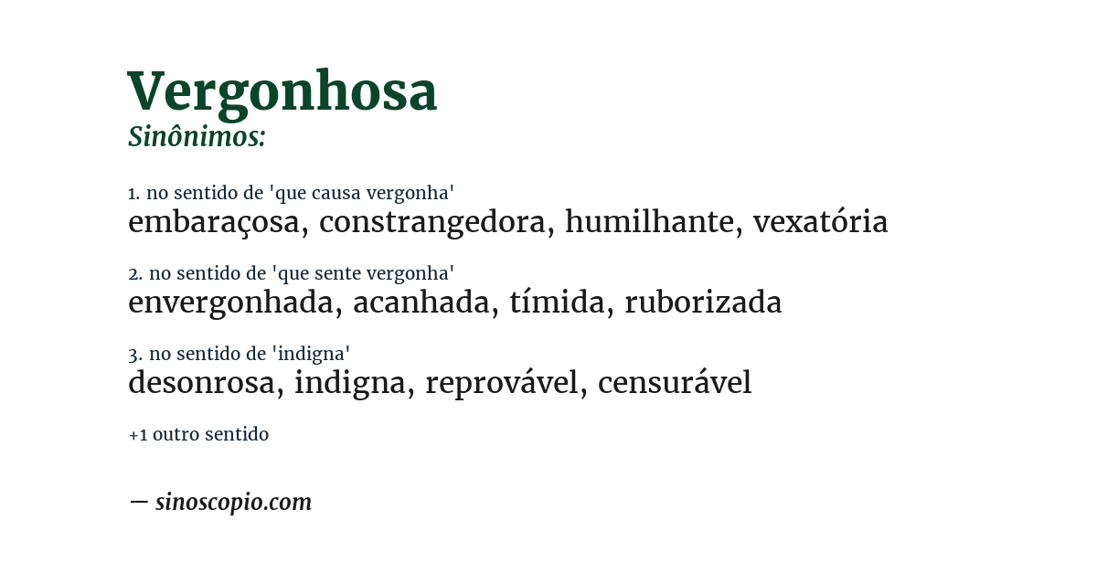 Sinônimo de vergonhosa
