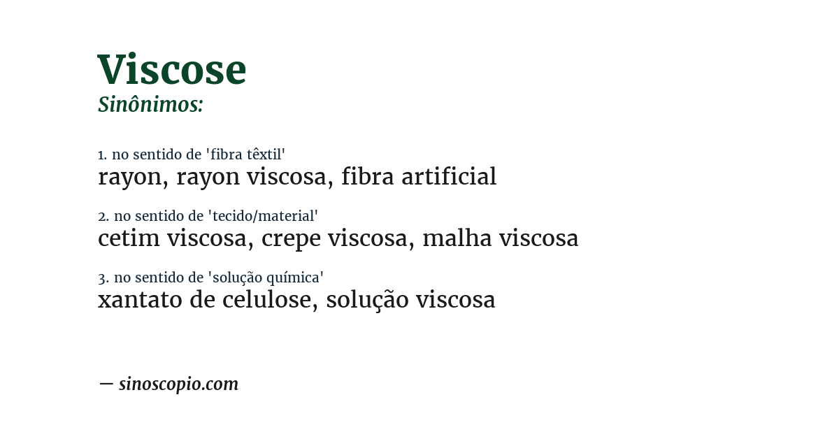 Sinônimo de viscose