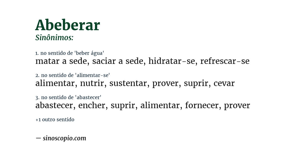 Sinônimo de abeberar