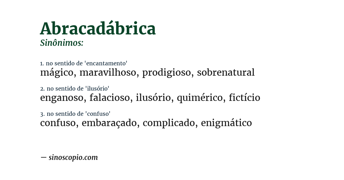 Sinônimo de abracadábrica