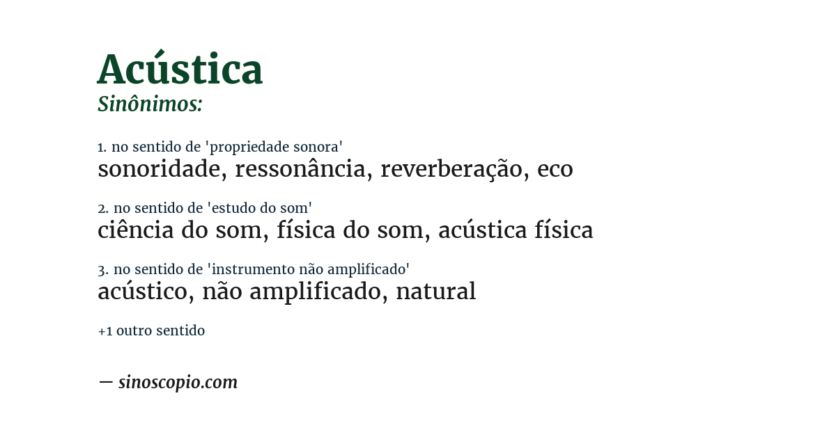 Sinônimo de acústica