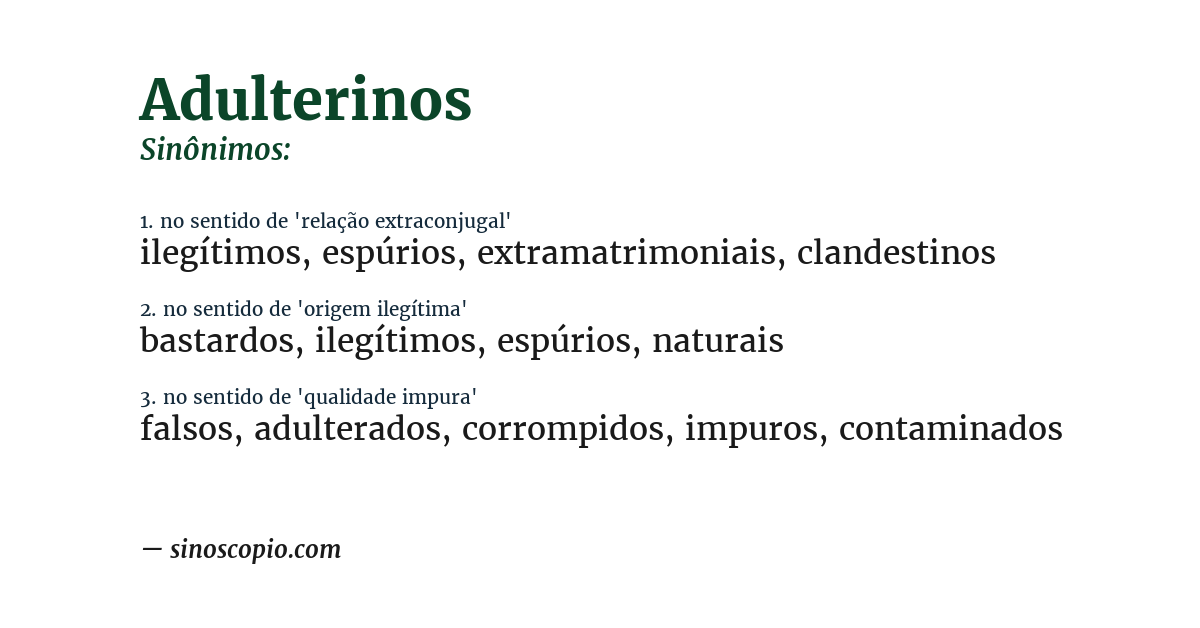 Sinônimo de adulterinos