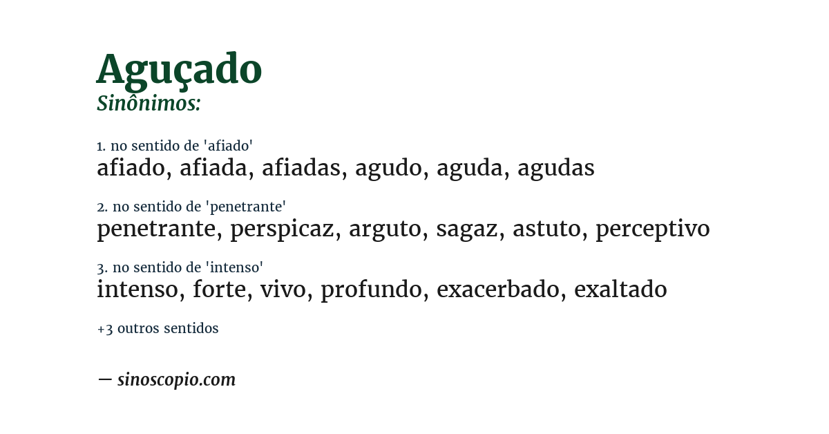 Sinônimo de aguçado