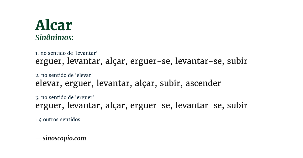 Sinônimo de alcar