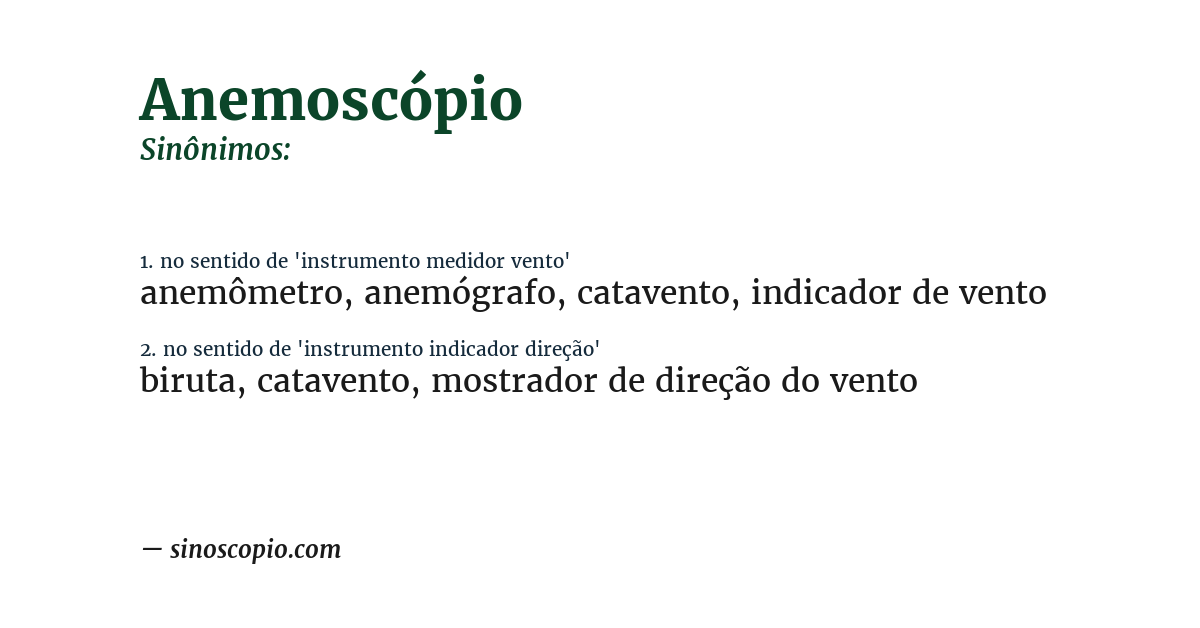 Sinônimo de anemoscópio