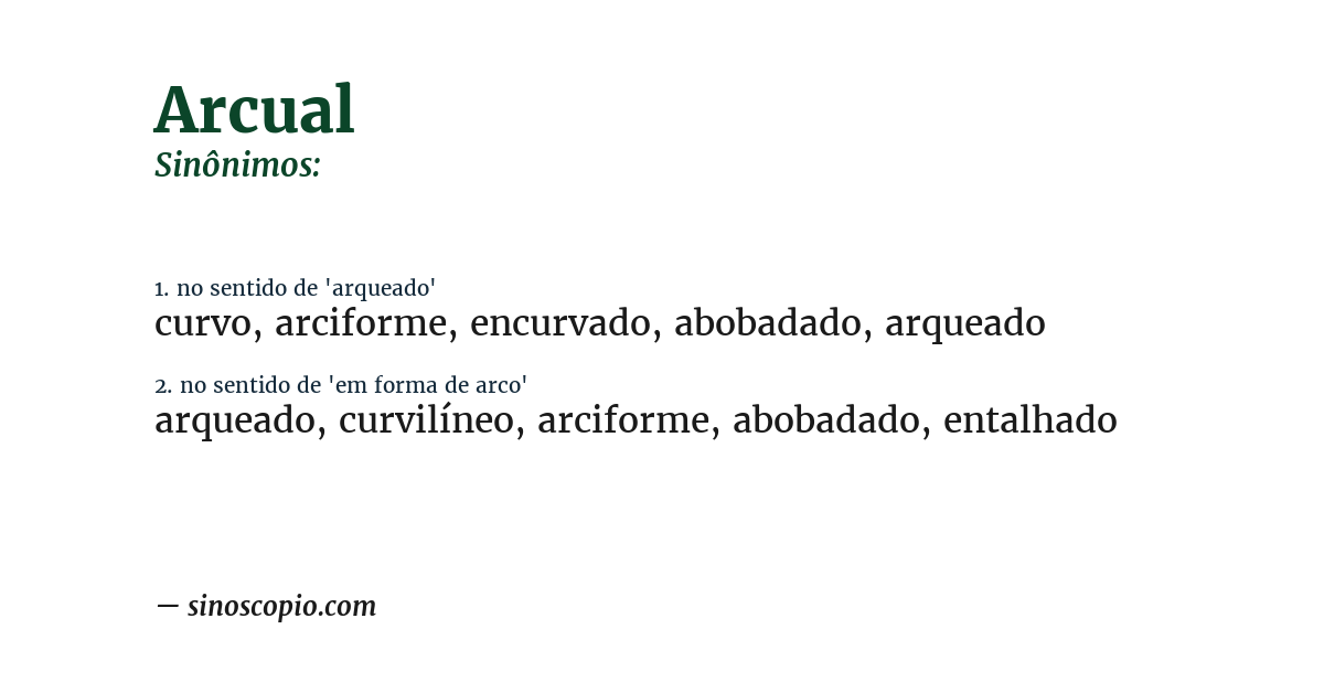 Sinônimo de arcual