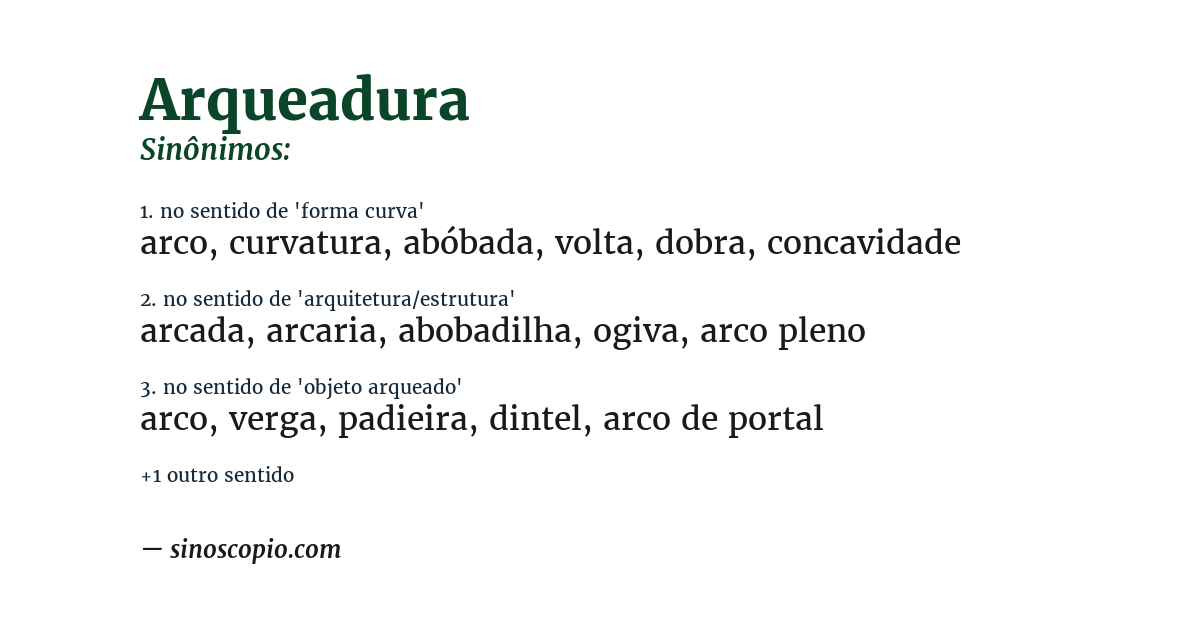 Sinônimo de arqueadura