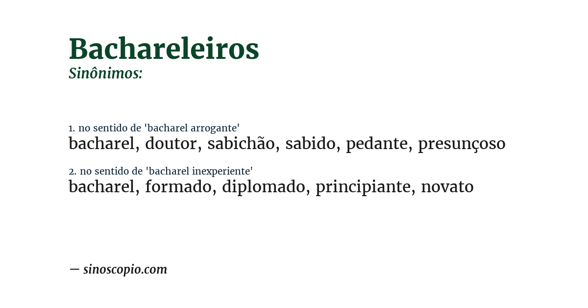 Sinônimo de bachareleiros