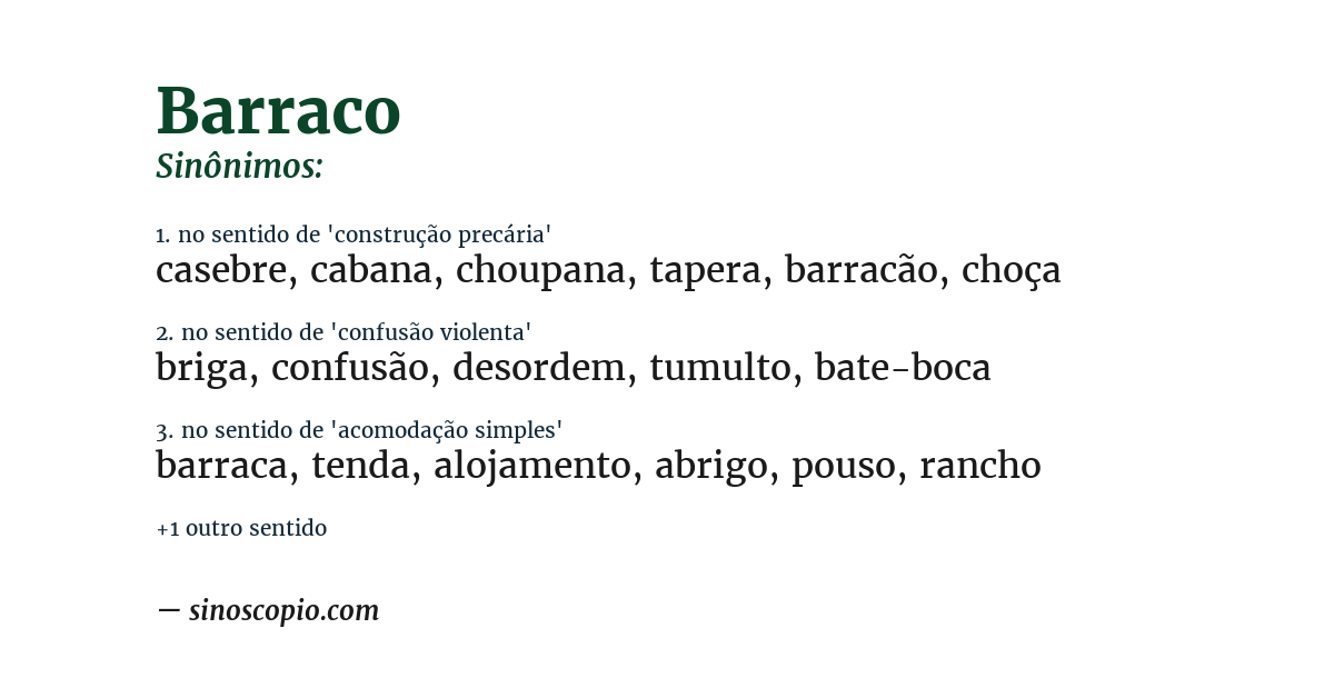 Sinônimo de barraco