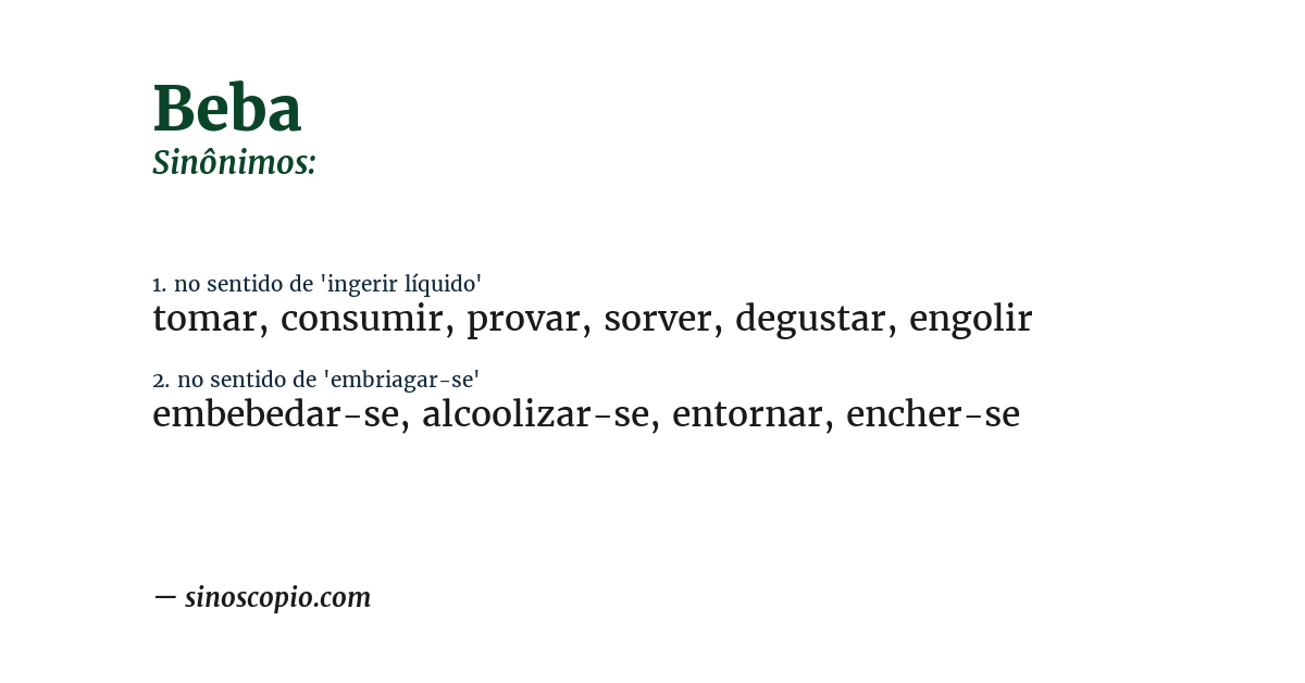 Sinônimo de beba