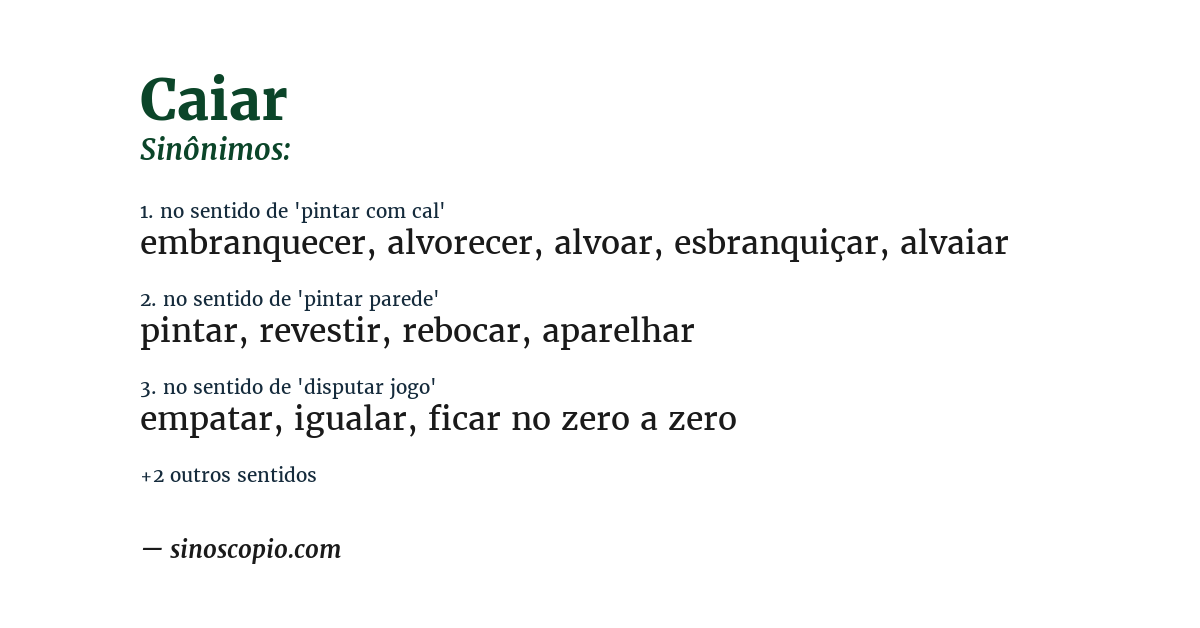 Sinônimo de caiar