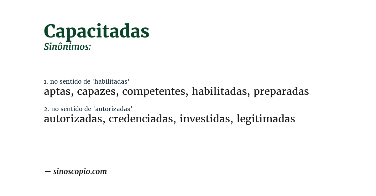 Sinônimo de capacitadas