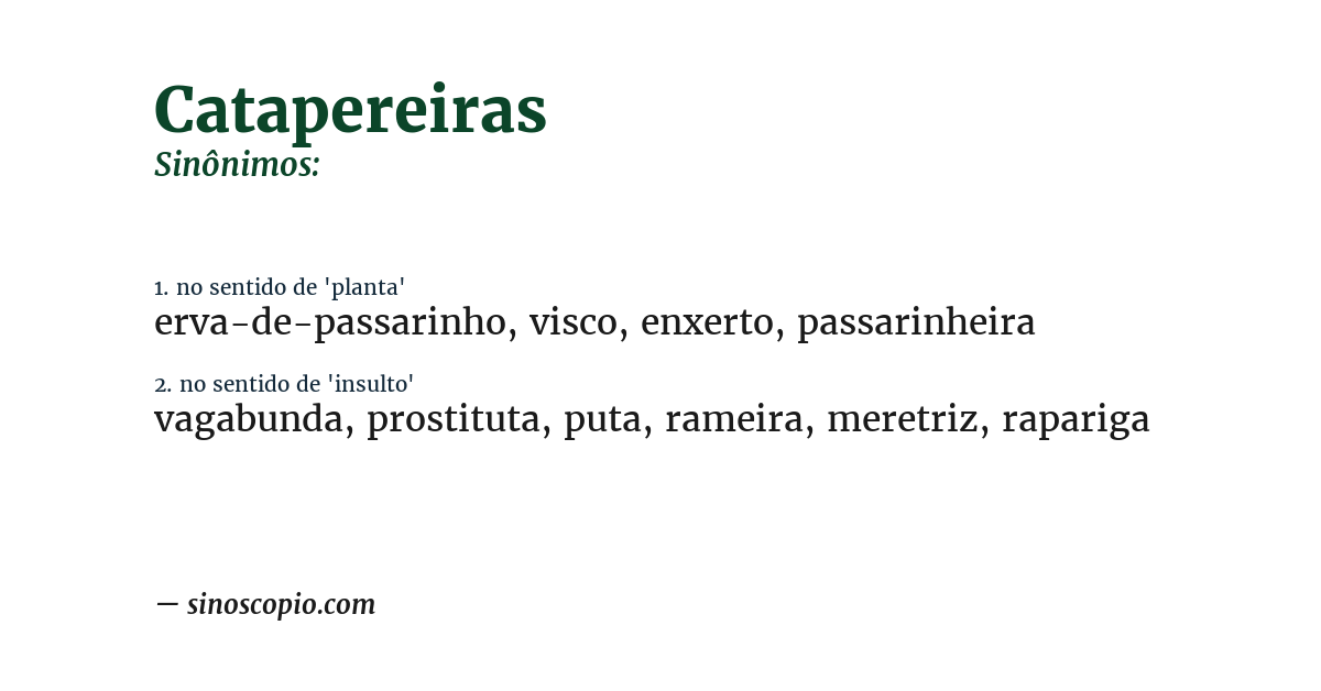Sinônimo de catapereiras