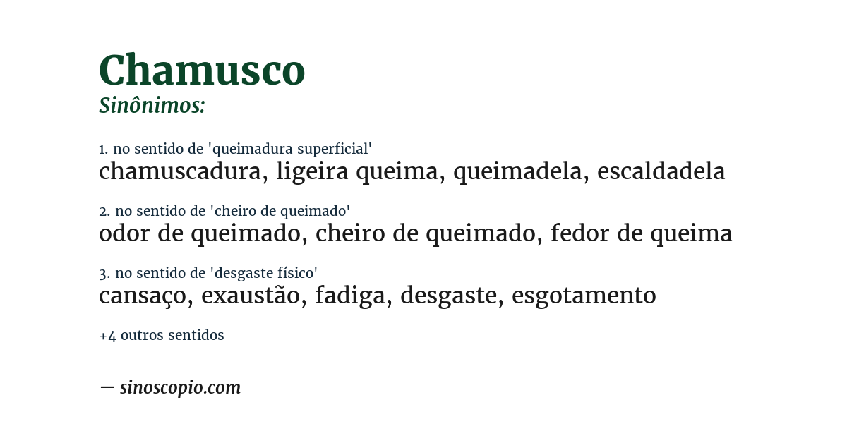 Sinônimo de chamusco