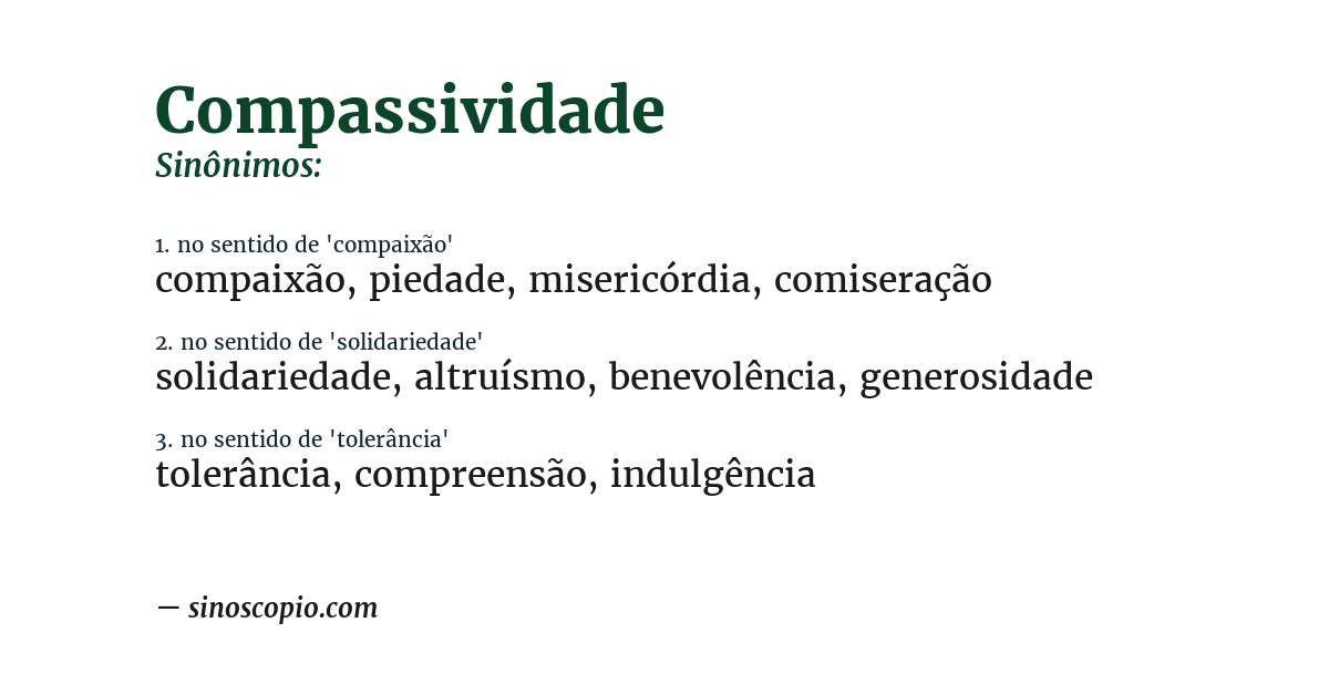 Sinônimo de compassividade