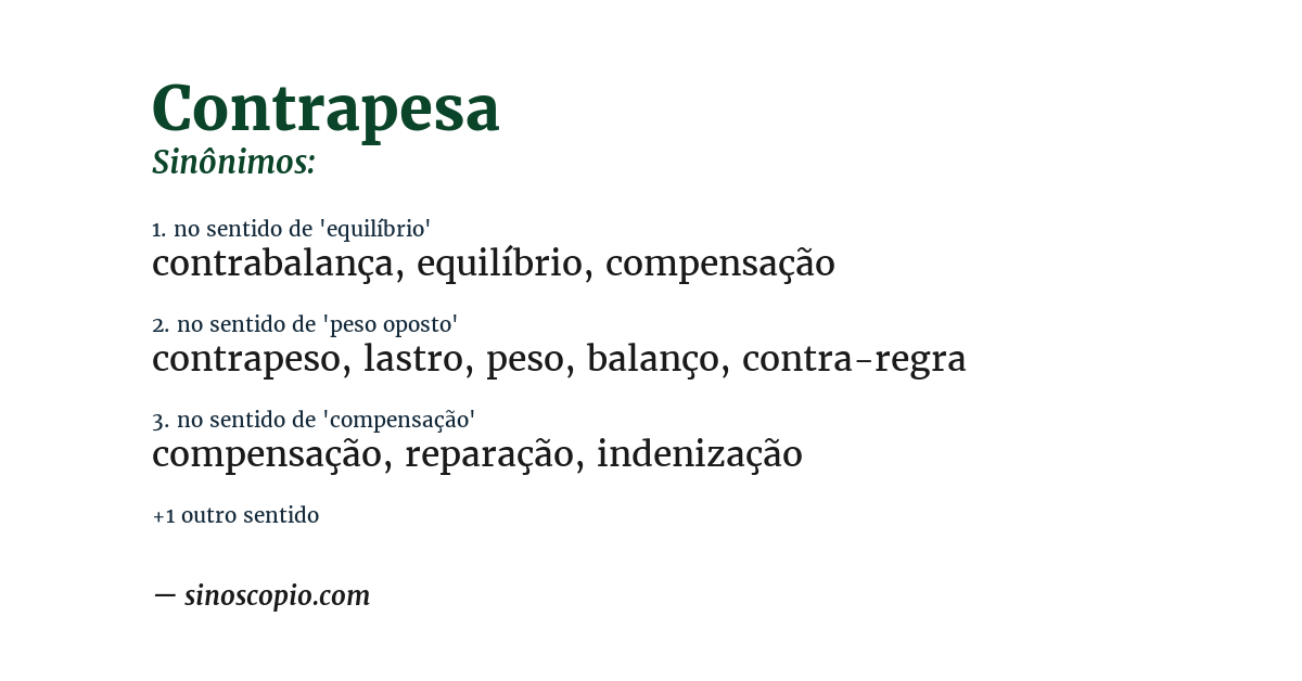 Sinônimo de contrapesa