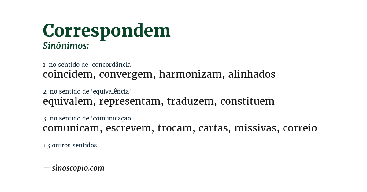 Sinônimo de correspondem